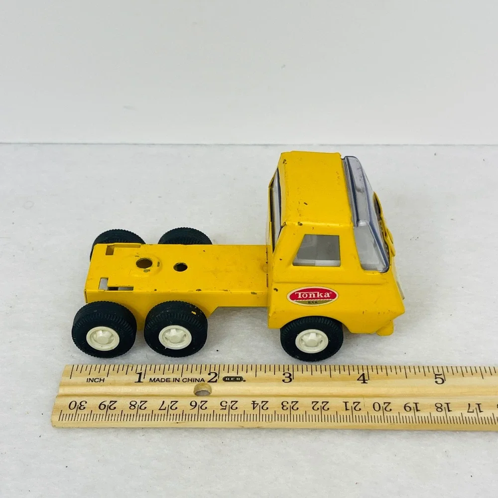 Vintage Tonka USA Pressed Steel Semi Truck Cab Yellow Diecast Toy 4.75 Inch